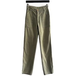 Vintage Fiorucci Italy Green Utility Military Fatigue High Rise Trouser Pants